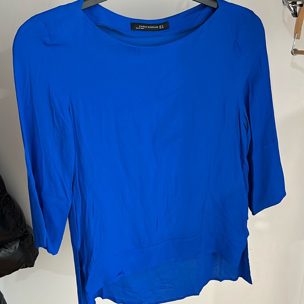 Zara blue blouse